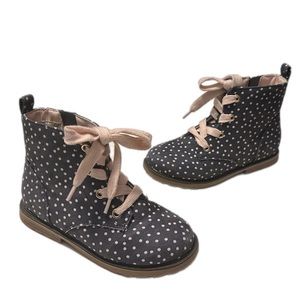 Cat & Jack Toddler Girls Giovanna Lace-Up Zipper‎ Combat Boots Charcoal Gra